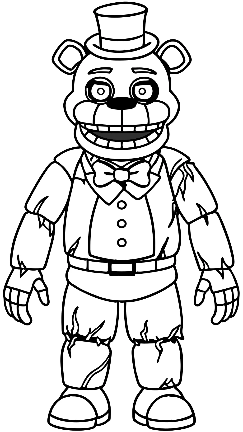 withered freddy coloring pages